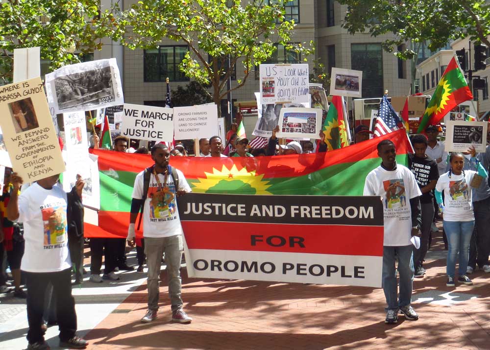 Protest for Human Rights in Ethiopia, Oakland, CA Credit: Elizabeth Fraser
