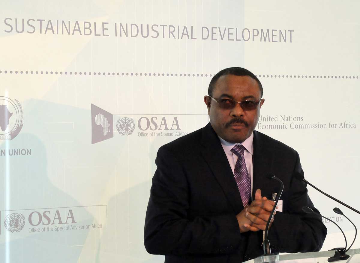 “2015  —  Ethiopia Prime Minister Hailemariam Desalegn at NY event on industrialization in Africa.”. On January 3, 2018 Prime Minister Desalegn announced that the government would release all Ethiopian political prisoners and close the notorious Maekelawi police station. Credit: UNIDO (CC BY-ND 2.0)